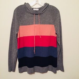3/$12 Charter Club striped lightweight hoodie